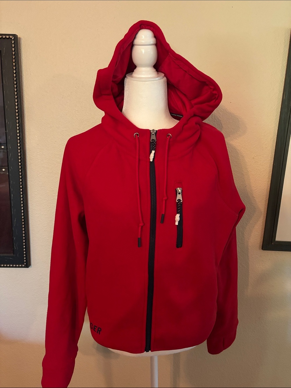 Tommy Hilfiger Red Hooded Zip Jacket